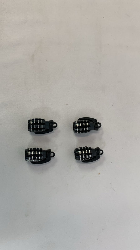 Grenade black valve caps